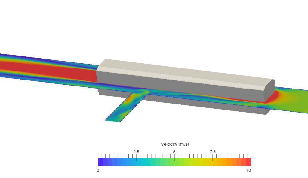 Flow velocity of tunnel bypass section