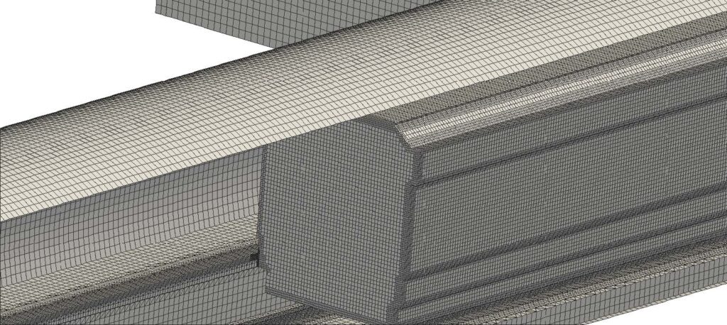 Surface mesh of the train and tunnel