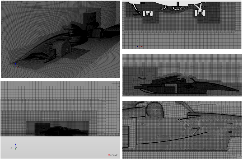 F1 mesh grid to simulate porpoising effect