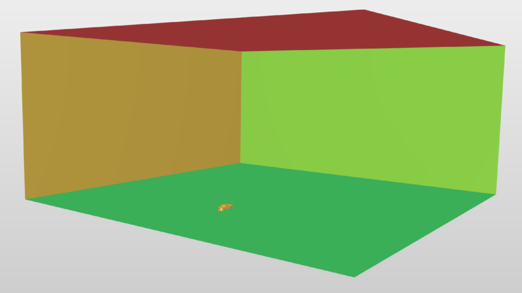 Computational domain used for the GTU aerodynamic CFD simulation in a virtual wind tunnel environment