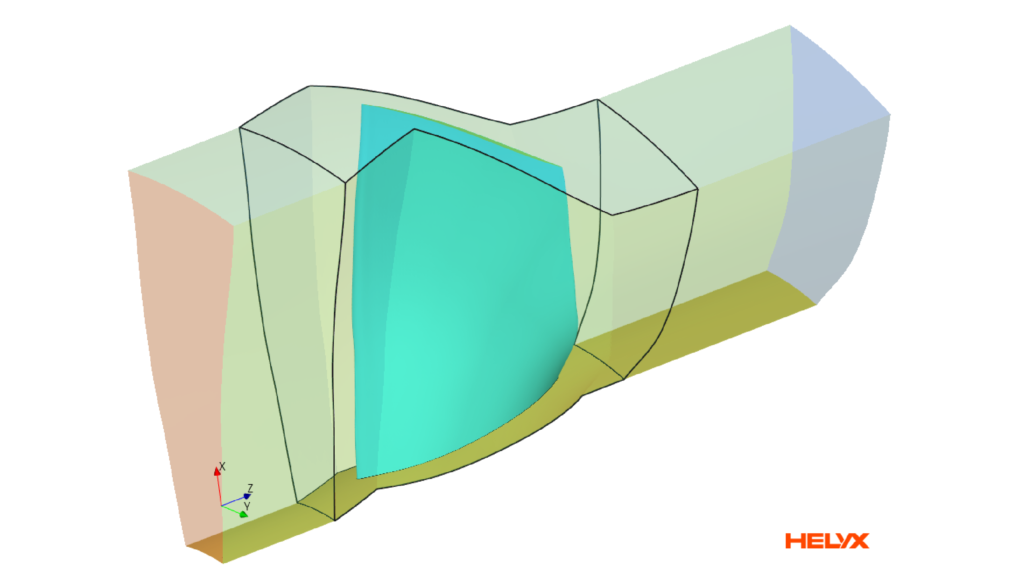 Single blade passage model used in NASA Rotor 67 CFD simulation