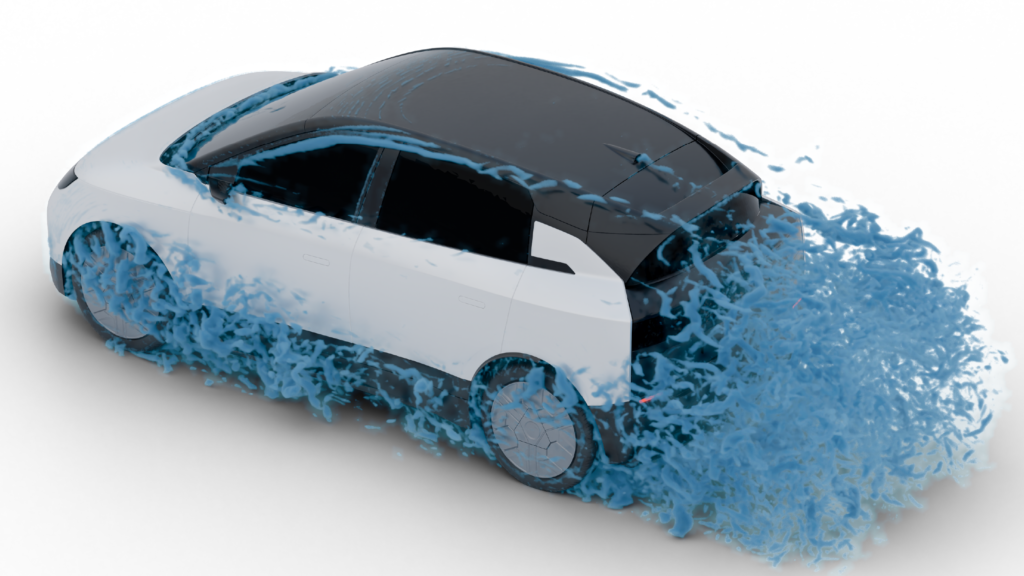 CFD visualisation of wake structures behind the Shell Triple 10 Challenge concept car.